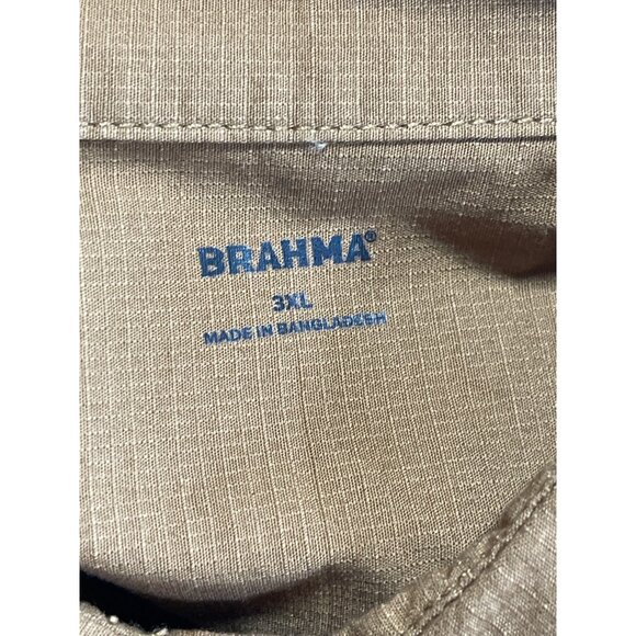 Brahma Mens Relaxed Fit Long Sleeve Work Shirt in Trail Blazer Brown Size 3XL - Picture 3 of 8